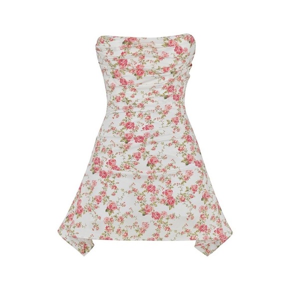 House of CB ‘Jasmine’ Rose Print Draped Corset Dress NWOT - Picture 12 of 17